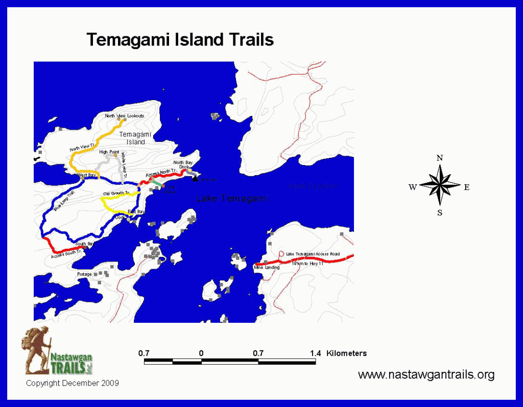 Temagami Island Trails Map